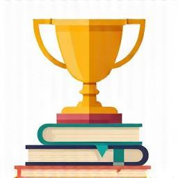Imagem estilizada de um troféu em um livro, representando metas e conquistas de leitura.